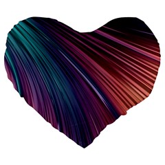 Metallic Rainbow Large 19  Premium Heart Shape Cushions by Dazzleway