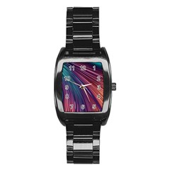 Metallic Rainbow Stainless Steel Barrel Watch