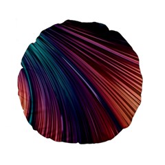 Metallic Rainbow Standard 15  Premium Flano Round Cushions by Dazzleway