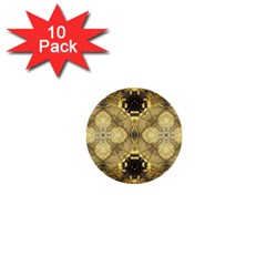 Black And Gold 1  Mini Buttons (10 Pack)  by Dazzleway