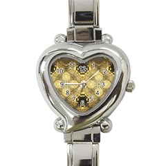 Black And Gold Heart Italian Charm Watch by Dazzleway