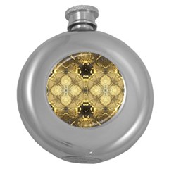 Black And Gold Round Hip Flask (5 Oz) by Dazzleway