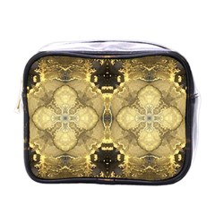 Black And Gold Mini Toiletries Bag (one Side) by Dazzleway