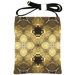 Black And Gold Shoulder Sling Bag by Dazzleway