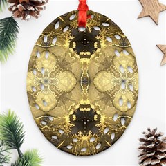 Black And Gold Ornament (oval Filigree) by Dazzleway