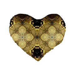 Black And Gold Standard 16  Premium Heart Shape Cushions by Dazzleway