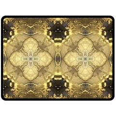 Black And Gold Double Sided Fleece Blanket (large)  by Dazzleway