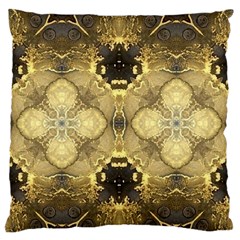 Black And Gold Large Flano Cushion Case (two Sides) by Dazzleway