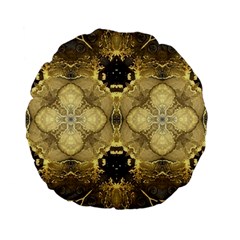 Black And Gold Standard 15  Premium Flano Round Cushions by Dazzleway