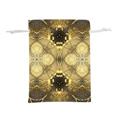 Black And Gold Lightweight Drawstring Pouch (l) by Dazzleway