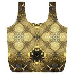 Black And Gold Full Print Recycle Bag (xxxl) by Dazzleway