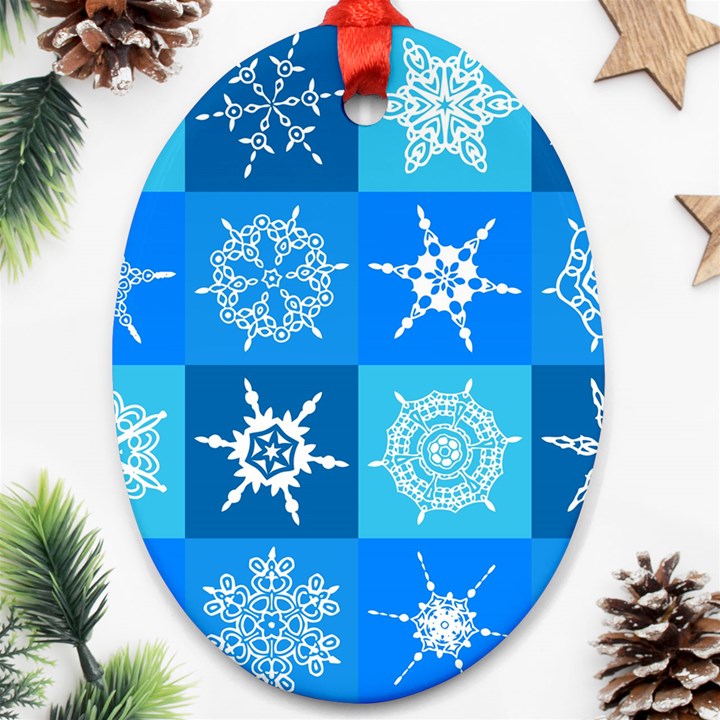 Snowflakes Ornament (Oval)