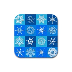 Snowflakes Rubber Square Coaster (4 Pack)  by Sobalvarro