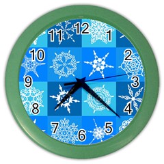 Snowflakes Color Wall Clock by Sobalvarro