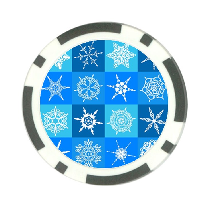 Snowflakes Poker Chip Card Guard (10 pack)