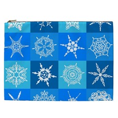 Snowflakes Cosmetic Bag (xxl) by Sobalvarro