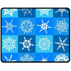 Snowflakes Double Sided Fleece Blanket (medium)  by Sobalvarro