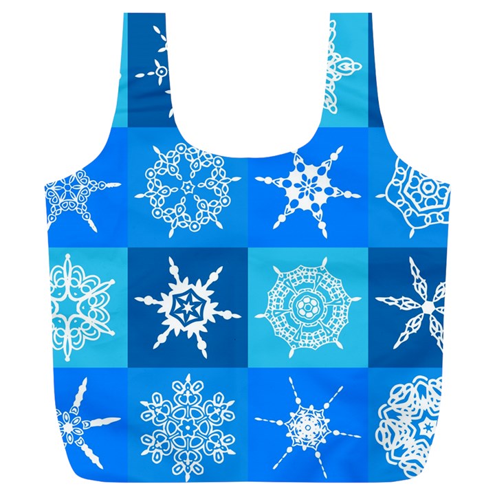 Snowflakes Full Print Recycle Bag (XL)