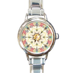 Cute Kaleidoscope Round Italian Charm Watch by Dazzleway