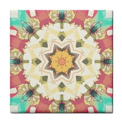 Cute Kaleidoscope Tile Coaster by Dazzleway