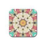 Cute kaleidoscope Rubber Coaster (Square)  Front