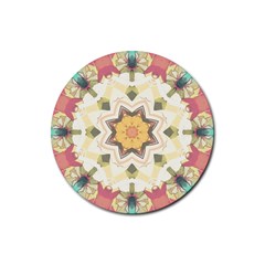 Cute Kaleidoscope Rubber Coaster (round)  by Dazzleway