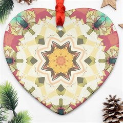 Cute Kaleidoscope Heart Ornament (two Sides) by Dazzleway