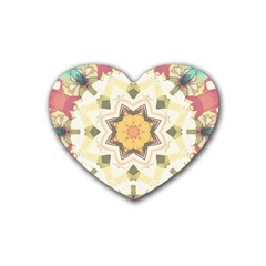 Cute Kaleidoscope Rubber Coaster (heart)  by Dazzleway