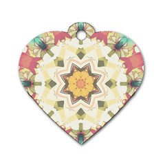 Cute Kaleidoscope Dog Tag Heart (one Side) by Dazzleway