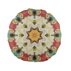 Cute Kaleidoscope Standard 15  Premium Flano Round Cushions by Dazzleway