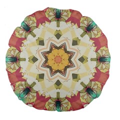 Cute Kaleidoscope Large 18  Premium Flano Round Cushions by Dazzleway