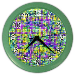 Mosaic Tapestry Color Wall Clock by essentialimage