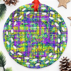 Mosaic Tapestry Ornament (round Filigree) by essentialimage