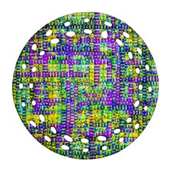 Mosaic Tapestry Round Filigree Ornament (two Sides) by essentialimage