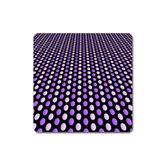 Purple And Pink Dots Pattern, Black Background Square Magnet by Casemiro