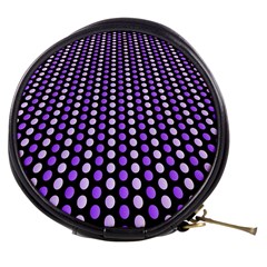 Purple And Pink Dots Pattern, Black Background Mini Makeup Bag by Casemiro