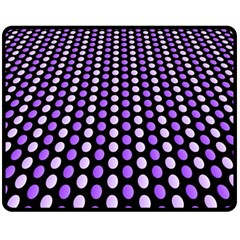 Purple And Pink Dots Pattern, Black Background Fleece Blanket (medium)  by Casemiro