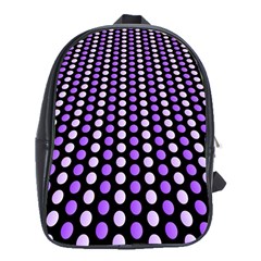 Purple And Pink Dots Pattern, Black Background School Bag (xl) by Casemiro