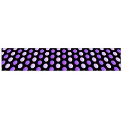 Purple And Pink Dots Pattern, Black Background Large Flano Scarf  by Casemiro