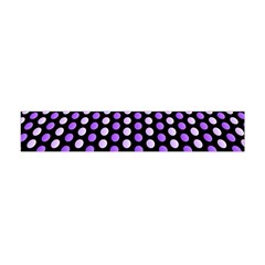 Purple And Pink Dots Pattern, Black Background Flano Scarf (mini) by Casemiro