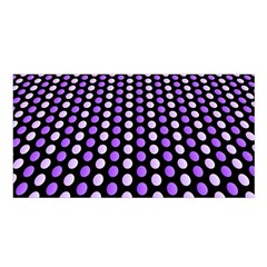 Purple And Pink Dots Pattern, Black Background Satin Shawl by Casemiro