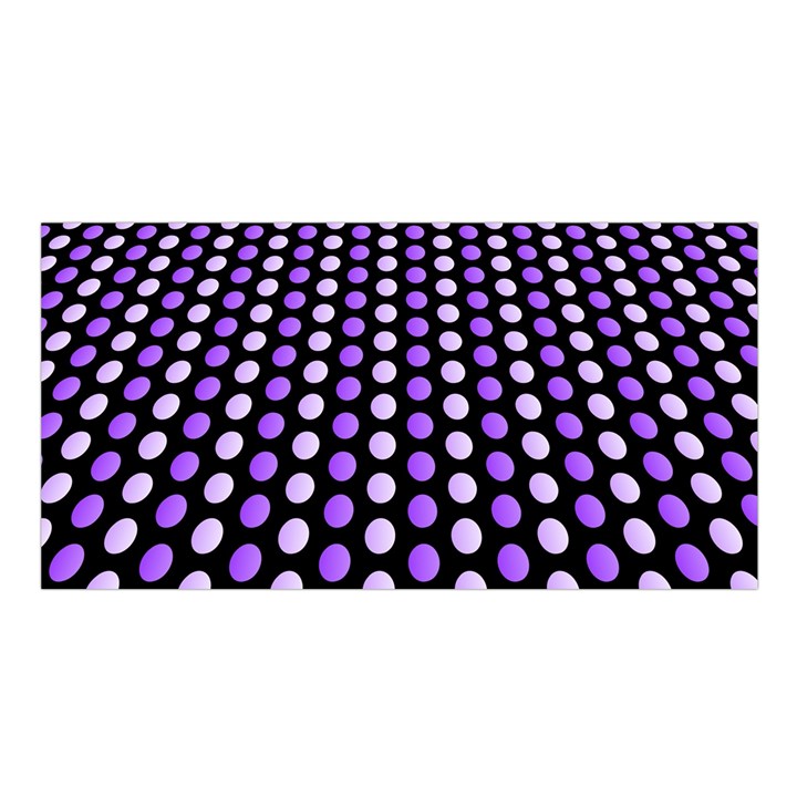 Purple and Pink Dots Pattern, black background Satin Shawl