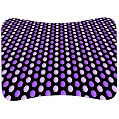 Purple And Pink Dots Pattern, Black Background Velour Seat Head Rest Cushion by Casemiro