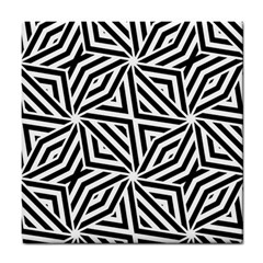 Black And White Abstract Lines, Geometric Pattern Tile Coaster by Casemiro