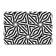 Black And White Abstract Lines, Geometric Pattern Plate Mats by Casemiro