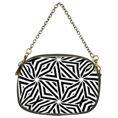 Black And White Abstract Lines, Geometric Pattern Chain Purse (two Sides)