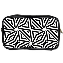 Black And White Abstract Lines, Geometric Pattern Toiletries Bag (two Sides) by Casemiro