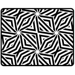 Black And White Abstract Lines, Geometric Pattern Fleece Blanket (medium)  by Casemiro