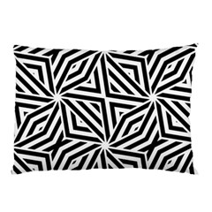 Black And White Abstract Lines, Geometric Pattern Pillow Case (two Sides) by Casemiro