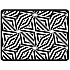 Black And White Abstract Lines, Geometric Pattern Double Sided Fleece Blanket (large)  by Casemiro